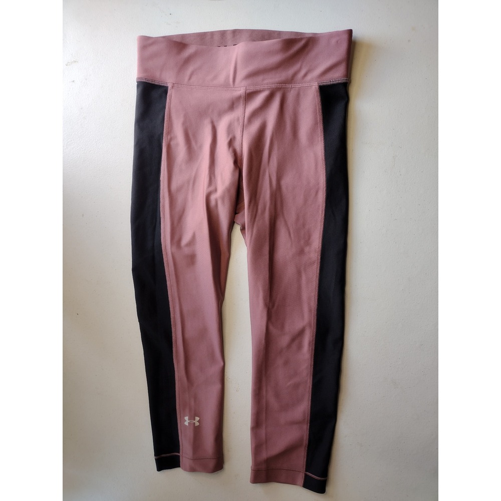 Under Armour HeatGear Compression Leggings‎ Pink Black Colorblock Womens Small